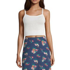 NWT Square Neck Fitted Sleeveless White Tank Top L